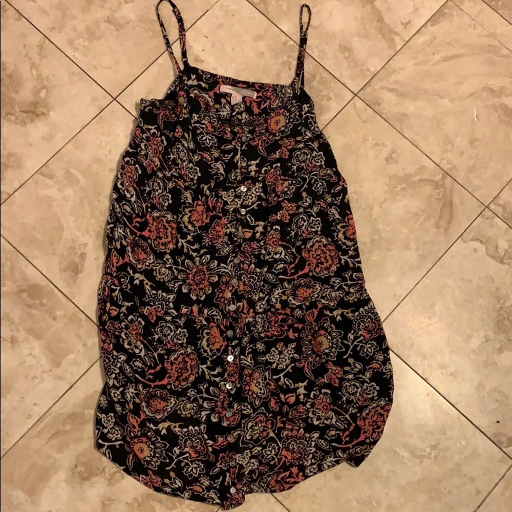 Floral black dress/ beach cover up
